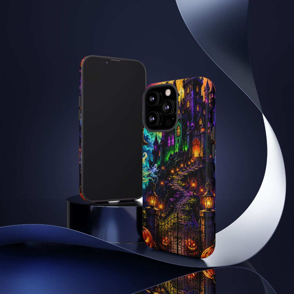 Halloween Haunted Castle Phone Case — Spooky Pumpkin & Ghost Tough Case