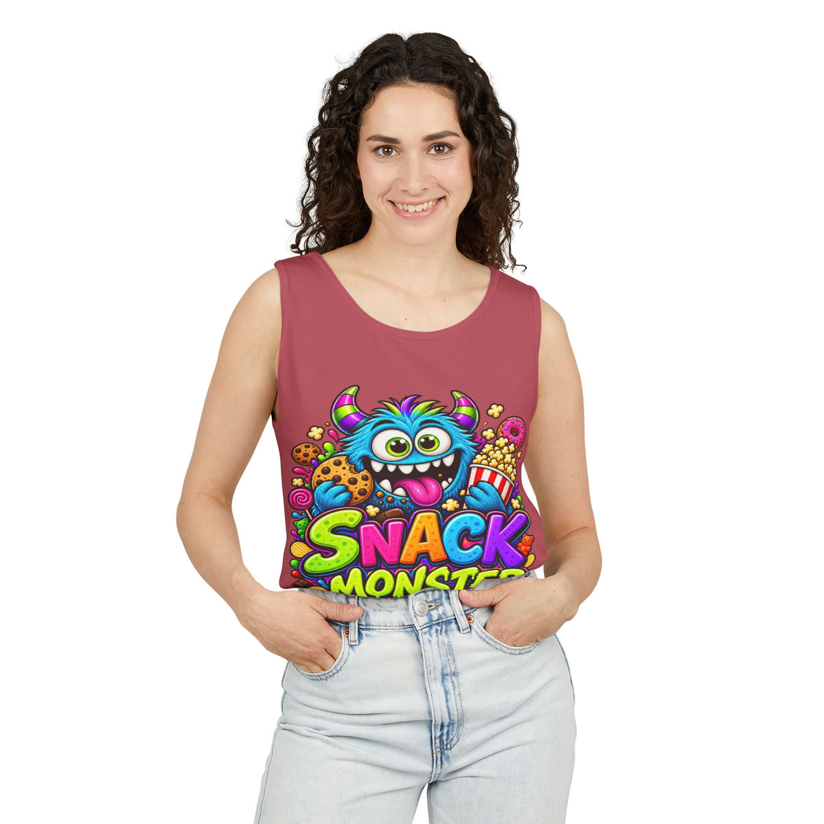 Snack Monster Tank Top | Cute Colorful Monster Snacks Graphic