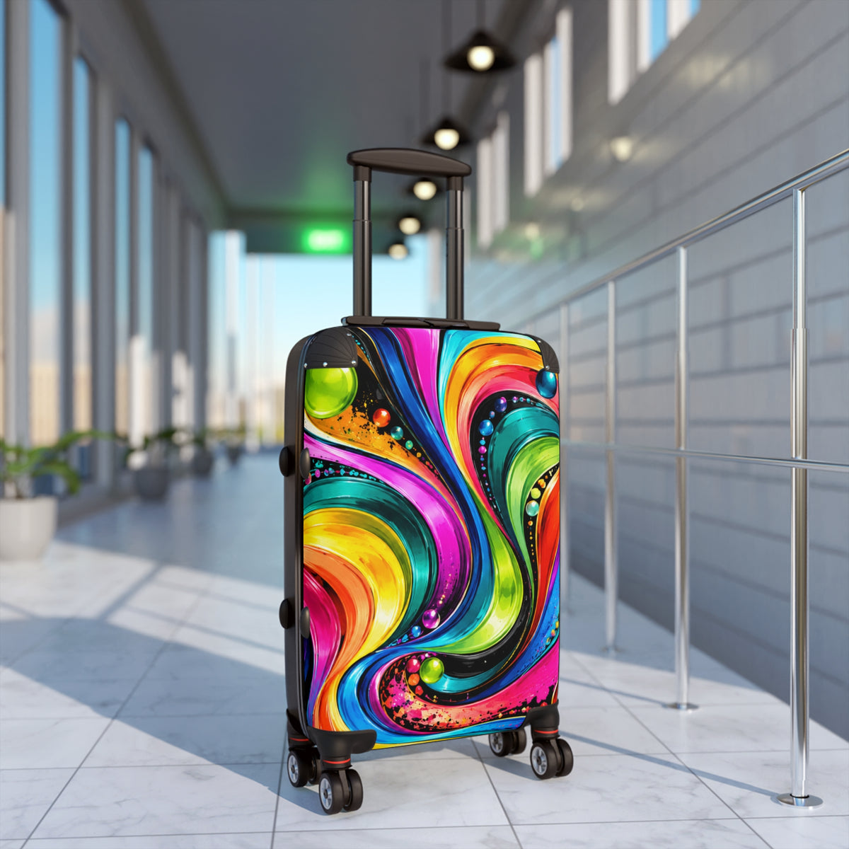Colorful Swirl Suitcase – Vibrant Abstract Carry-On Luggage
