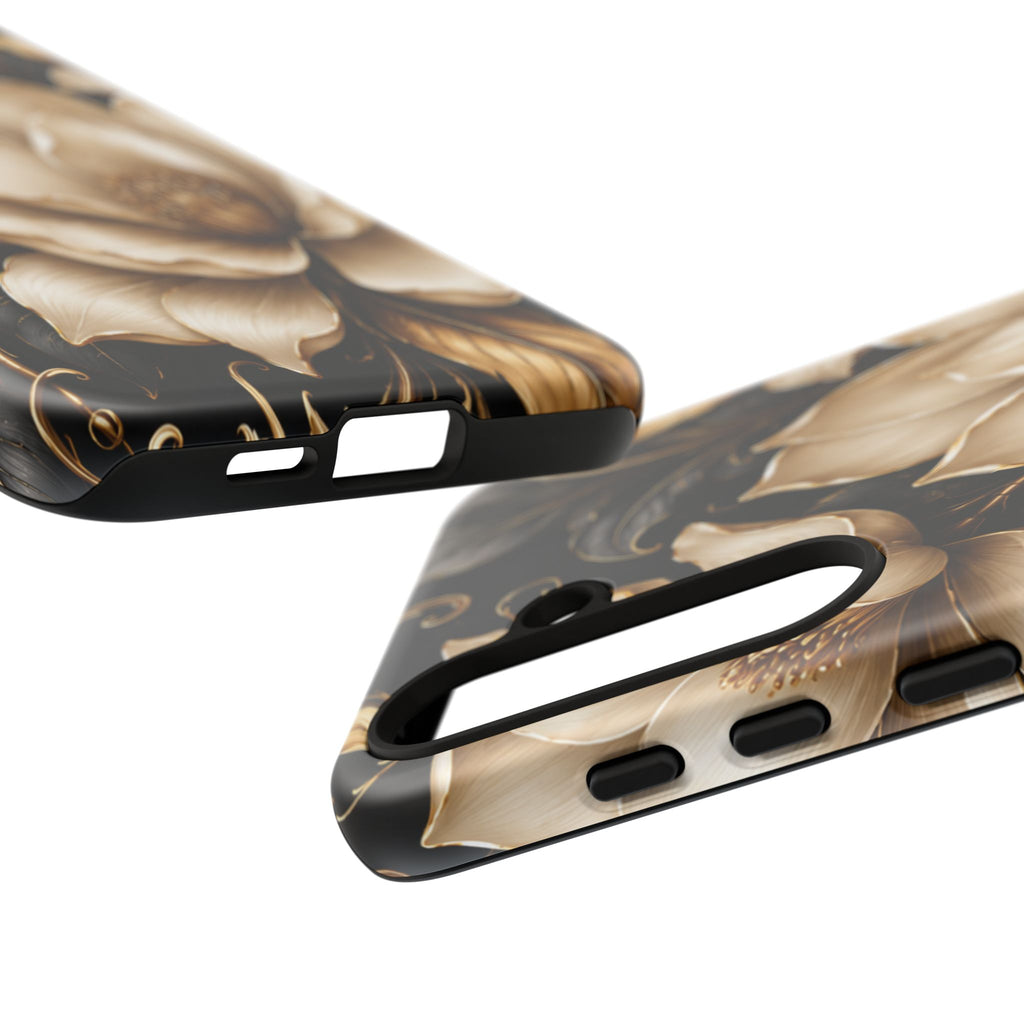Floral Tough Case — Elegant Gold Magnolia Phone Case