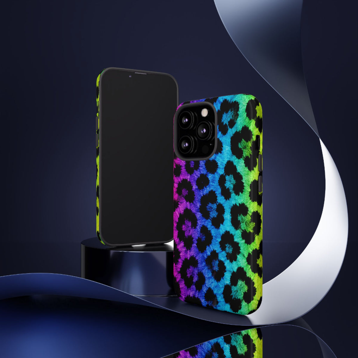 Neon Rainbow Leopard Tough Case – Colorful Animal Print Phone Cover