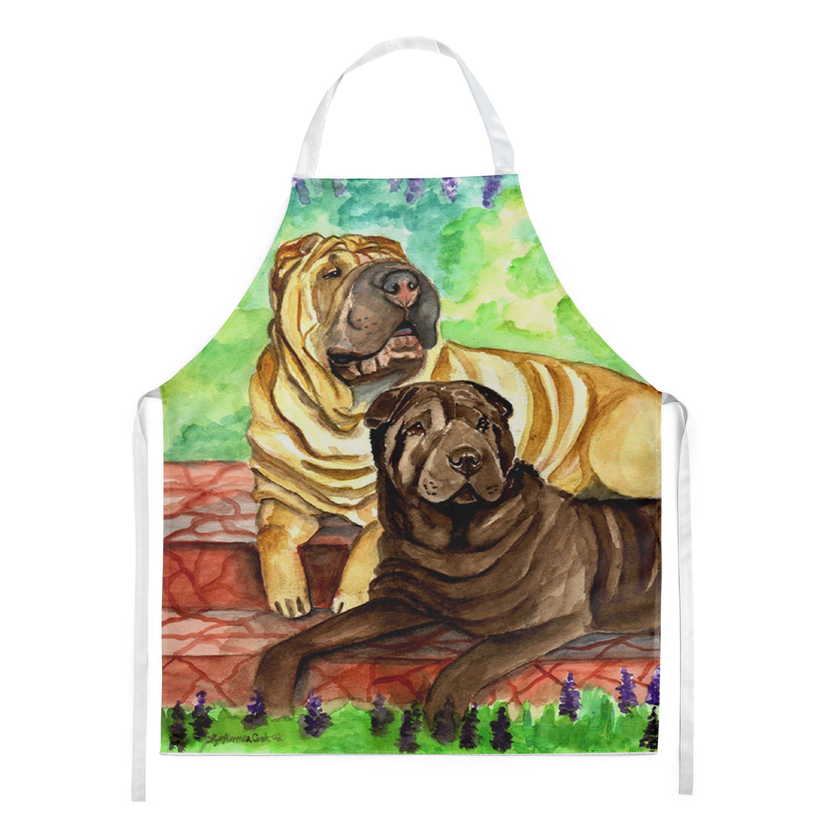 Shar Pei Fawn and Chocolate Apron Cooking Kitchen Server Baking Crafts Gardening for Adult Women Men, Unisex, Large, Multicolor
