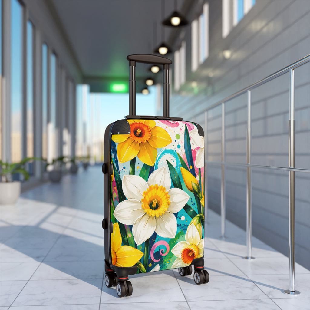 Daffodil Garden Suitcase — Floral Carry-On Luggage