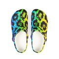 Neon Leopard EVA Foam Clogs — Lightweight Slip-On Garden Shoes