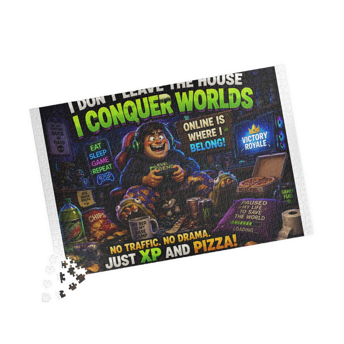 I Conquer Worlds Gamer Puzzle | 520 Piece Video Game Jigsaw
