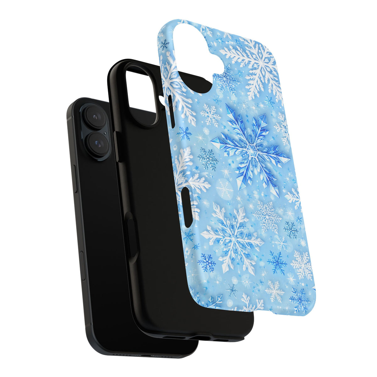Winter Snowflake Tough Phone Case — Blue Holiday Protective Cover