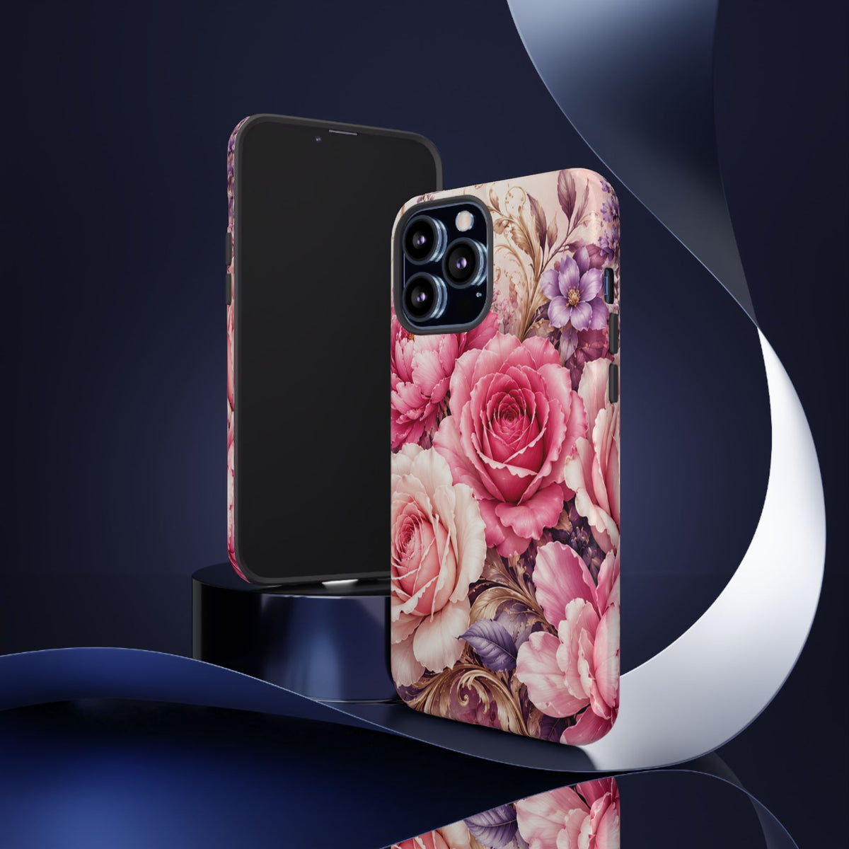 Pink Vintage Roses phone case | floral iPhone cover