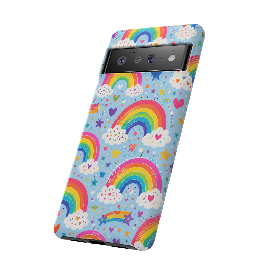Rainbow Clouds Phone Case — Cute Pastel Rainbow Pattern Tough Case