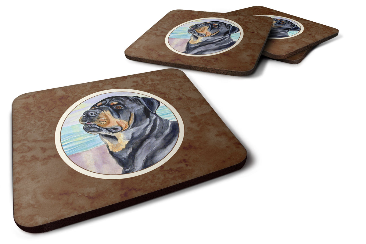 Rottweiler Foam Coasters Set of 4 Cup Coasters for Indoor Outdoor, Tabletop Protection, Anti Slip, Mouse pad Material