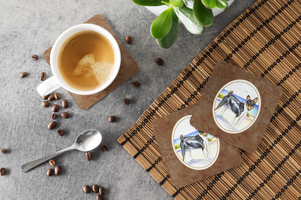 Basenji Foam Coasters Set of 4 Cup Coasters for Indoor Outdoor, Tabletop Protection, Anti Slip, Mouse pad Material