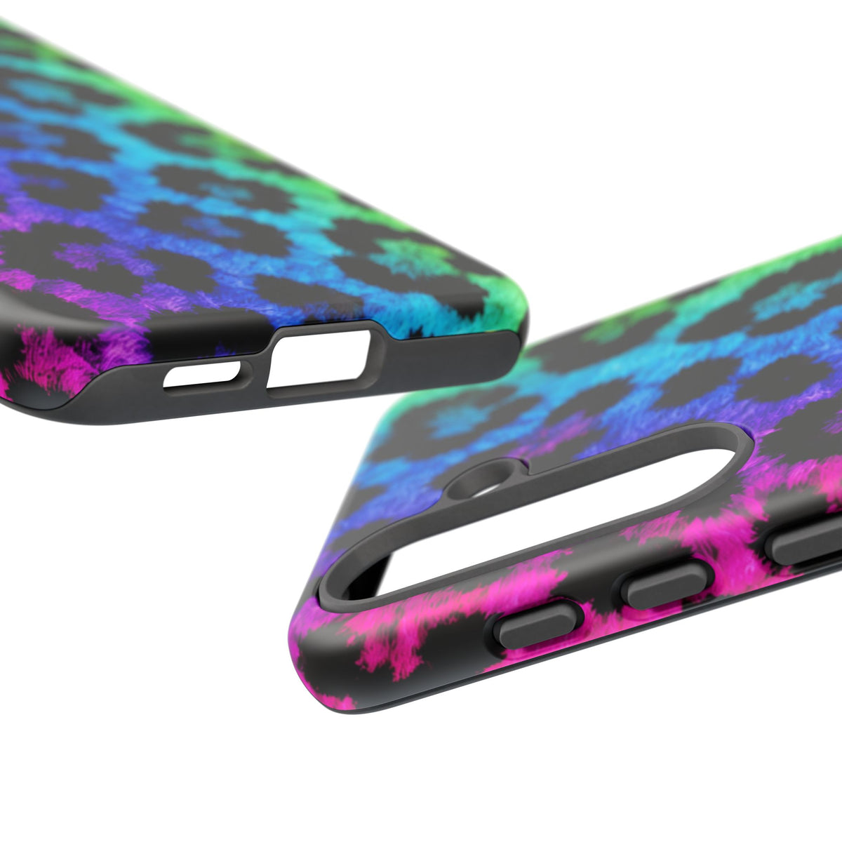 Neon Rainbow Leopard Tough Case – Colorful Animal Print Phone Cover