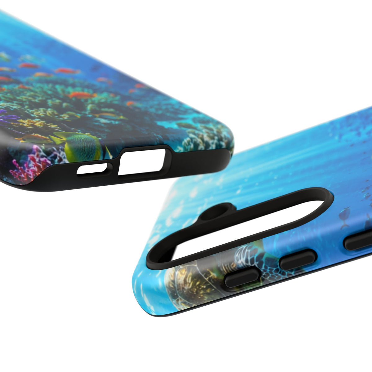 Underwater Ocean Life Tough Phone Case — Coral Reef & Sea Turtle Protective Cover