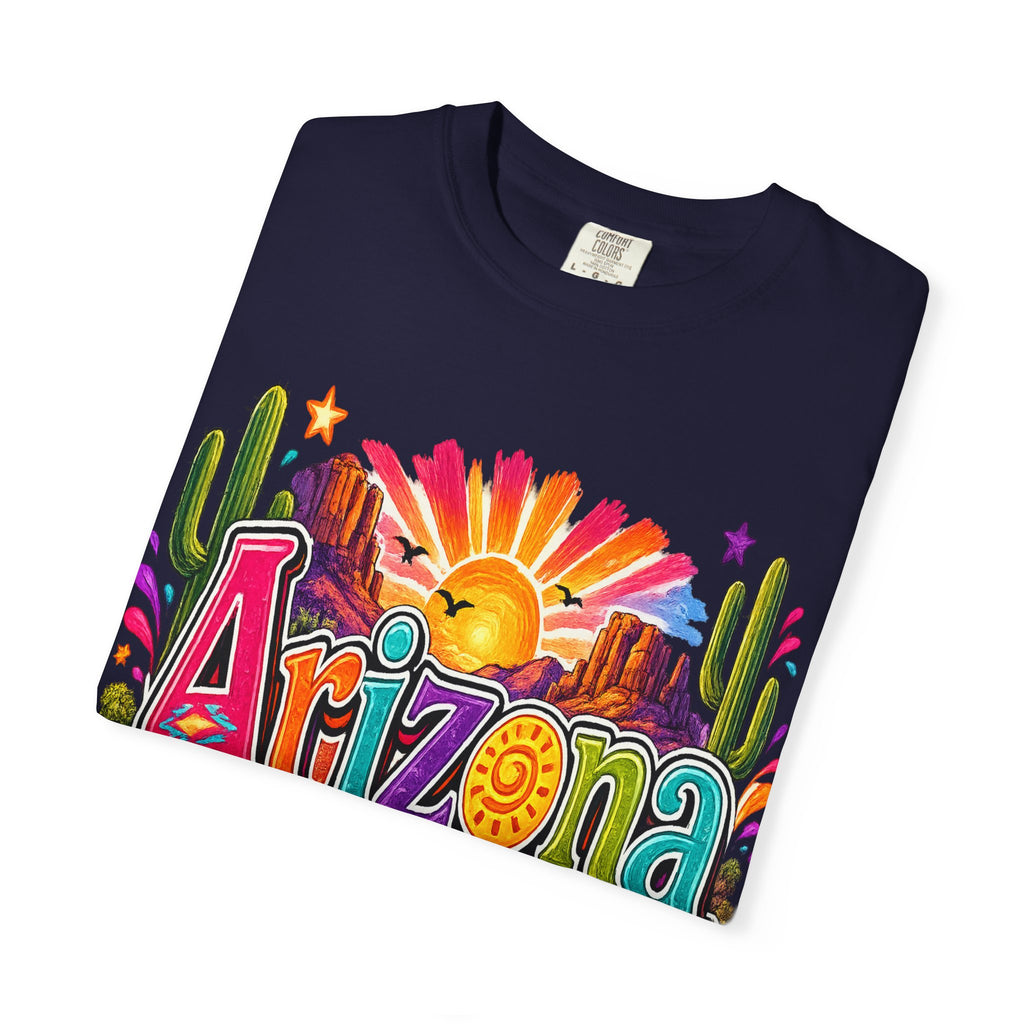 Arizona Desert Sunset T-shirt | Cactus, Saguaro, Floral Scenic Tee
