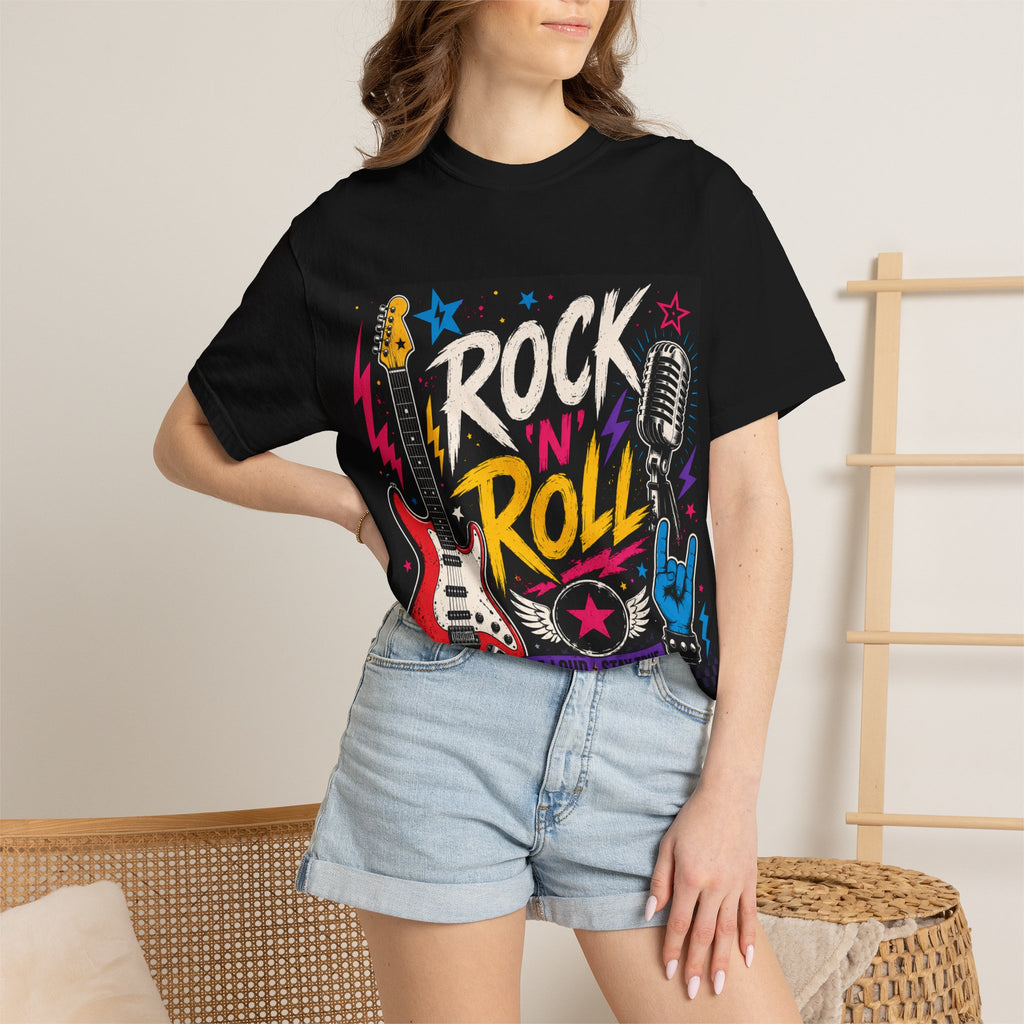 Rock N Roll Electric Guitar T-shirt | Retro Music Graphic