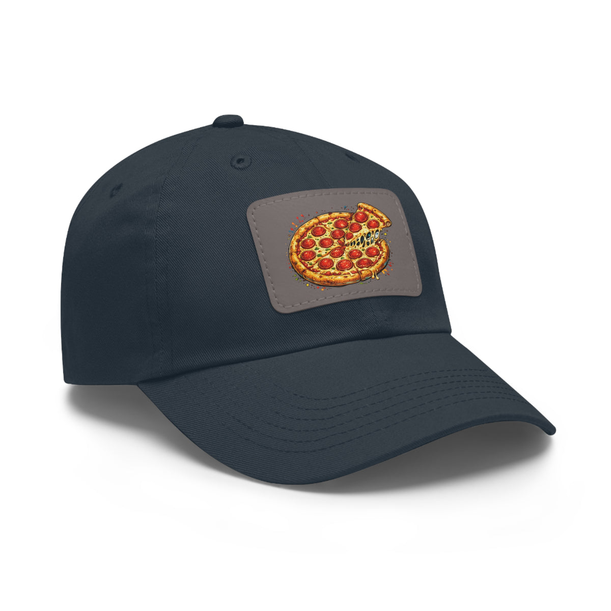 Pepperoni Pizza Patch Hat | Leather Rectangle Patch