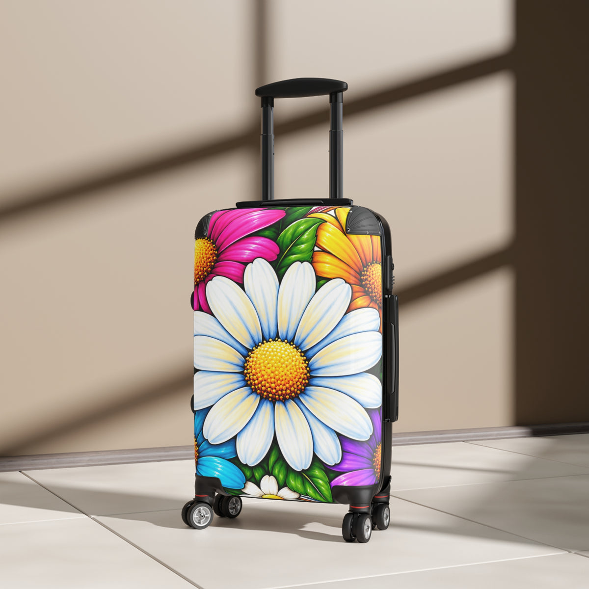 Floral Daisy Suitcase – Colorful Flower Carry-On Luggage