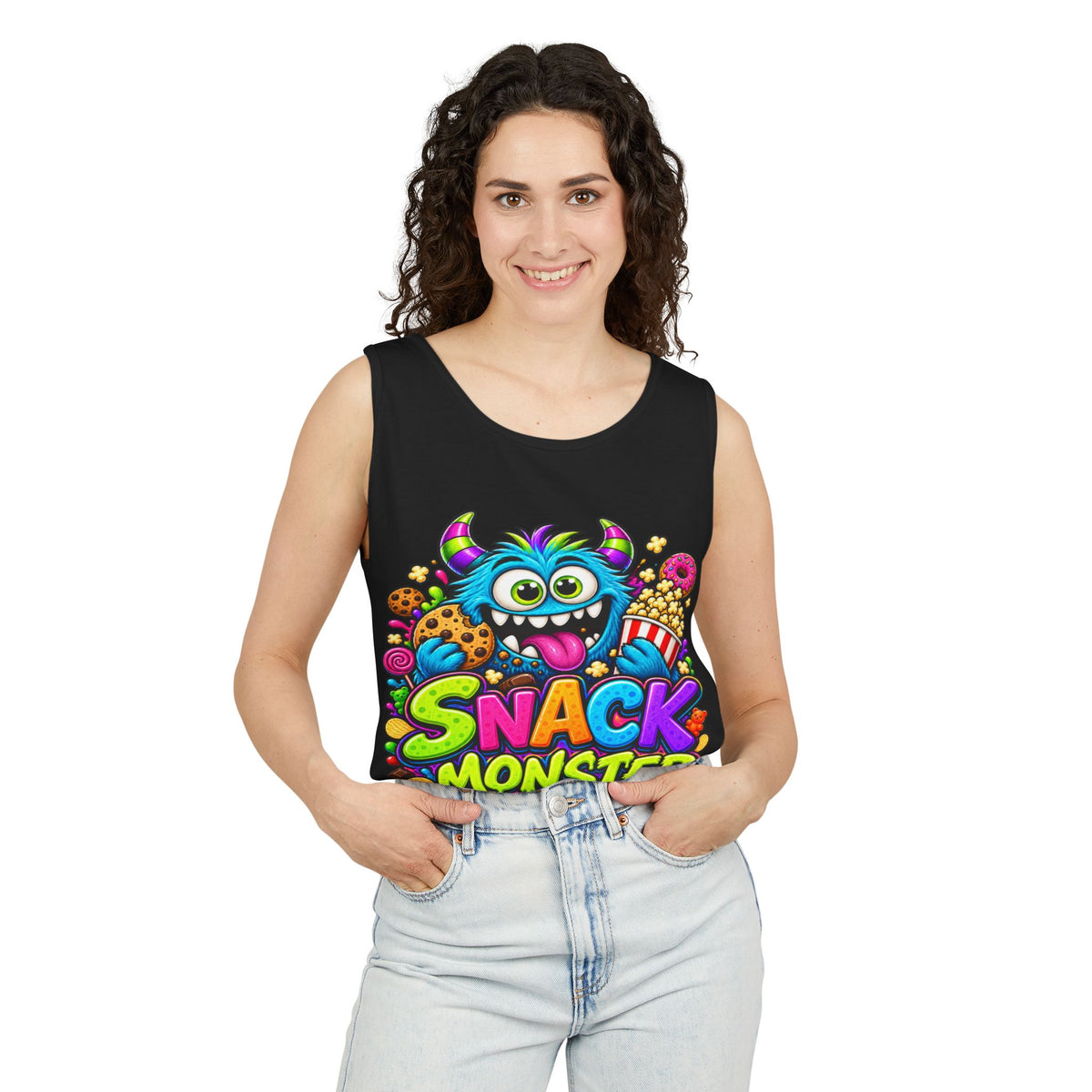 Snack Monster Tank Top | Cute Colorful Monster Snacks Graphic