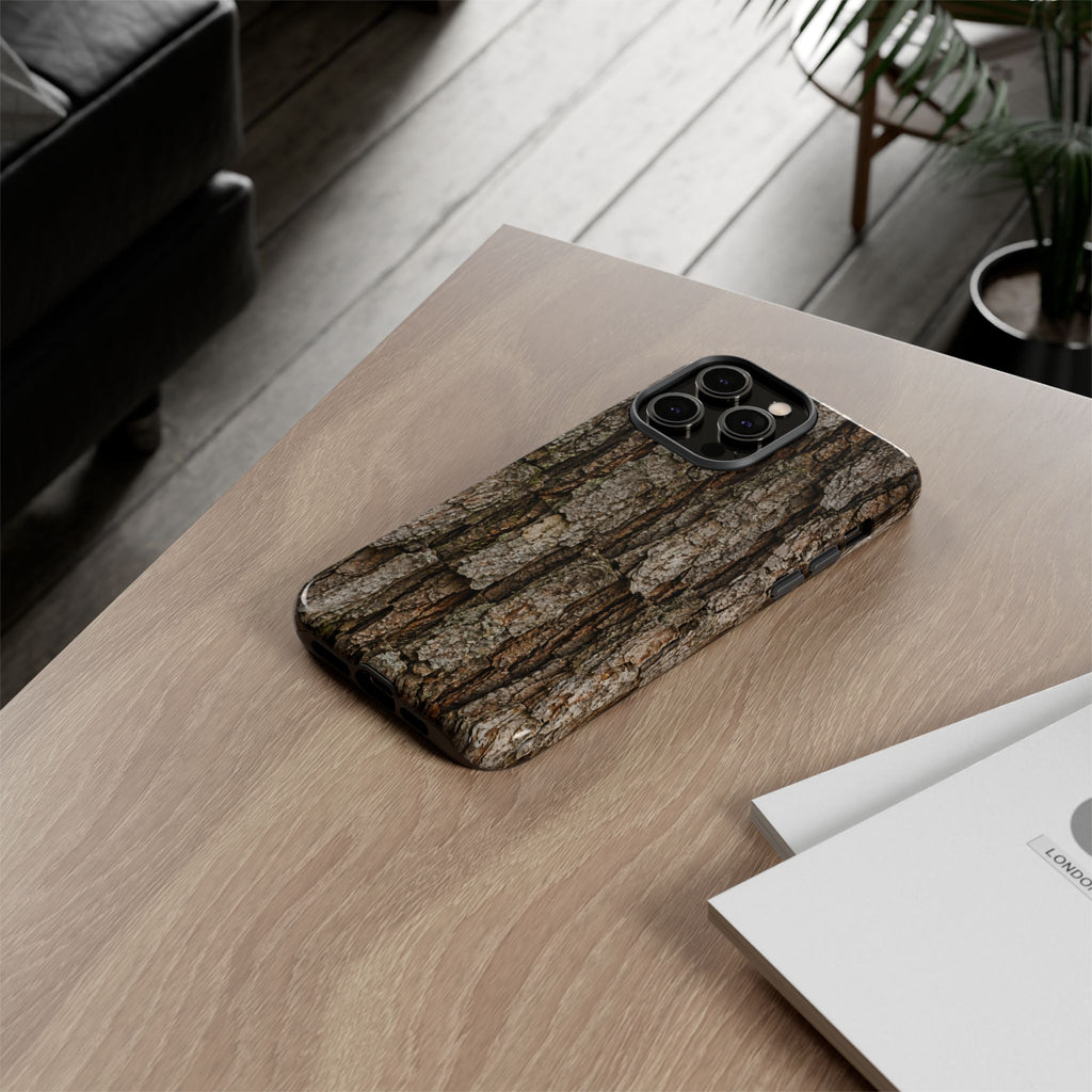 Bark Texture Phone Case - Rugged Woodland Camouflage for Nature Lovers