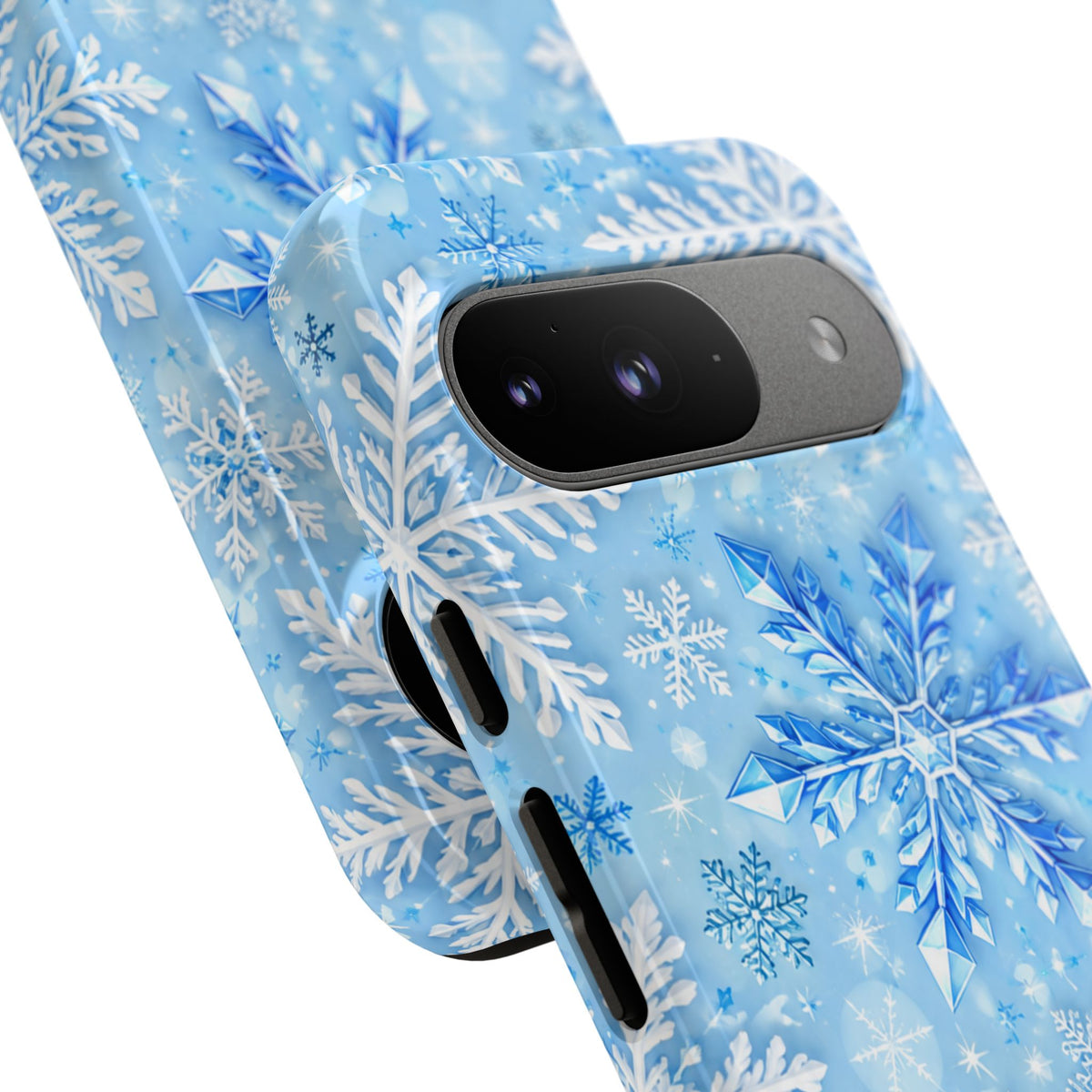 Winter Snowflake Tough Phone Case — Blue Holiday Protective Cover