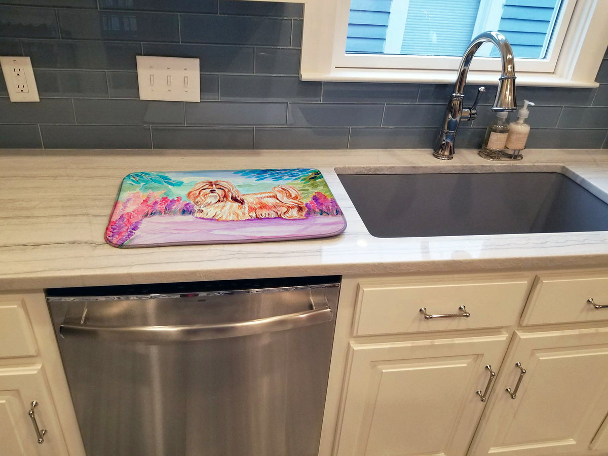Shih Tzu Dish Drying Mat Absorbent Dish Drying Mat Pad for Kitchen Counter Dish Drainer Mat for Countertop, 14 x 21", Multicolor