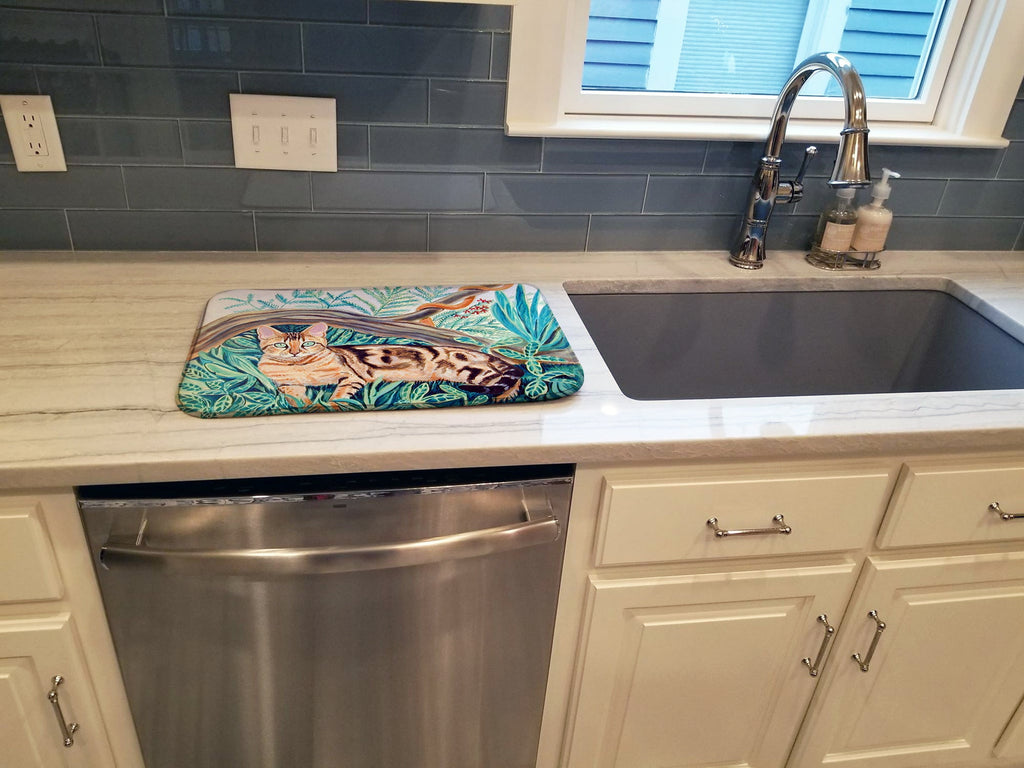 Cat - Maine Coon Dish Drying Mat Absorbent Dish Drying Mat Pad for Kitchen Counter Dish Drainer Mat for Countertop, 14 x 21", Multicolor