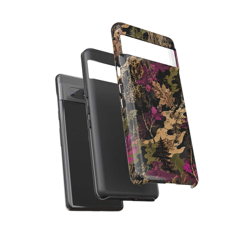 Camo Floral Tough Phone Case — Rugged Nature-Inspired Protection