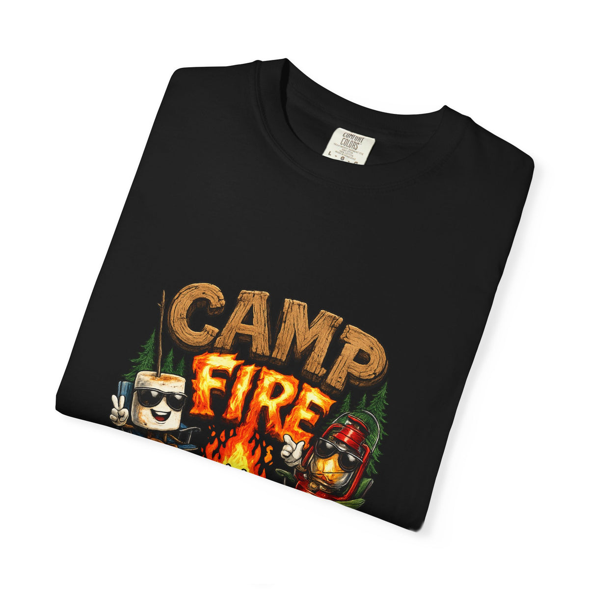 Campfire Gang T-Shirt | Camping Cartoon S'mores Bonfire Design