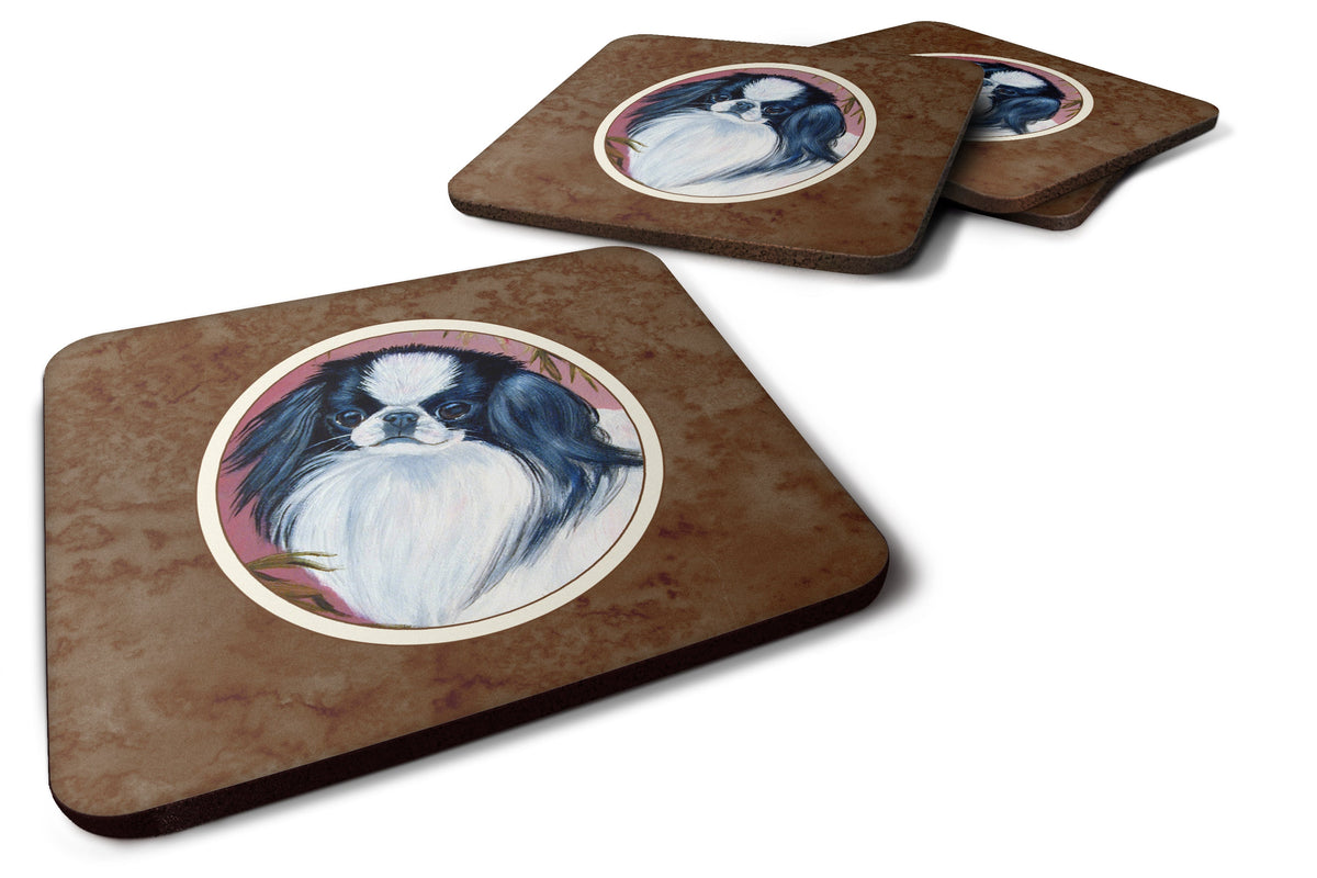Japanese Chin Foam Coasters Set of 4 Cup Coasters for Indoor Outdoor, Tabletop Protection, Anti Slip, Mouse pad Material