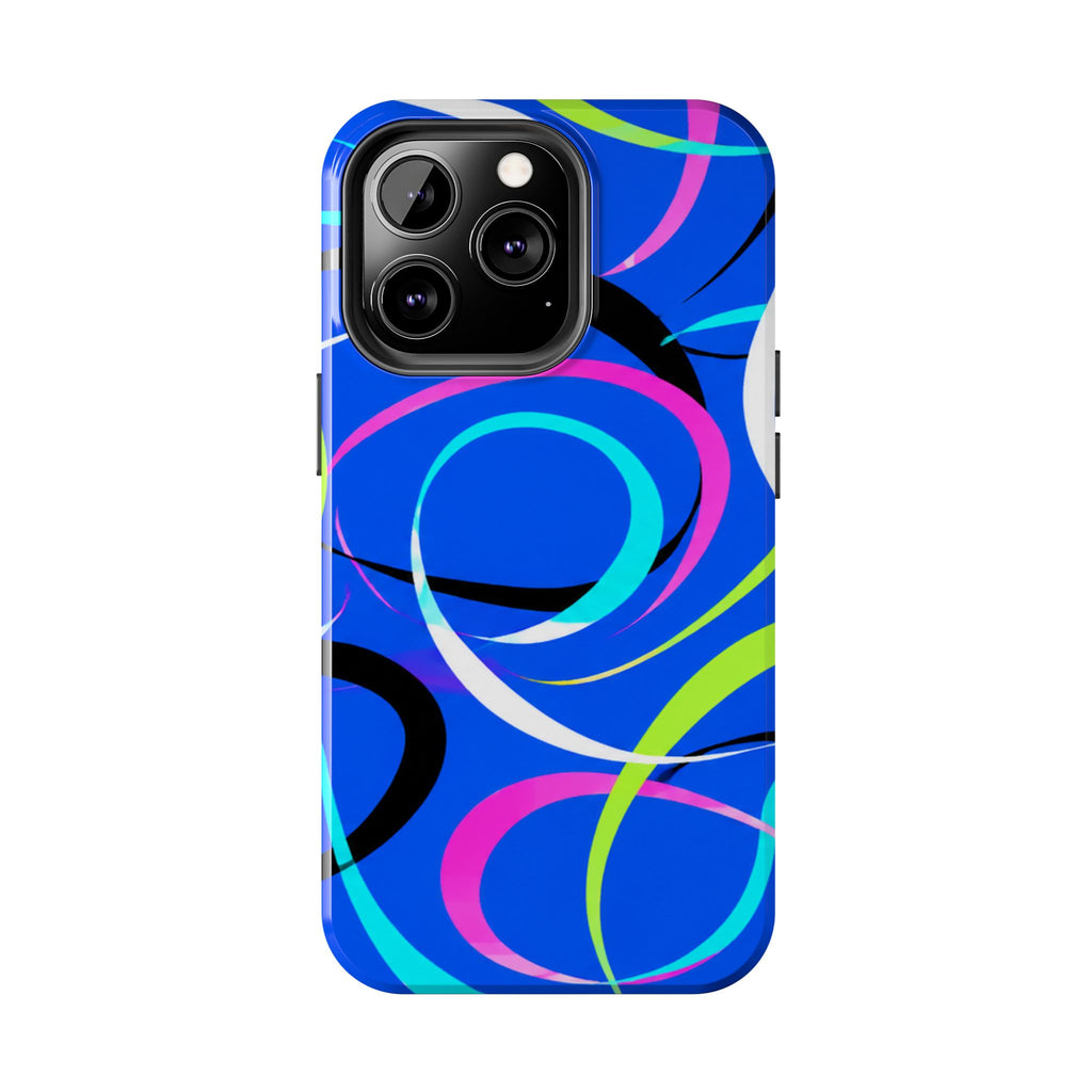 Tough Phone Case — Blue Abstract Swirl Protective Cover