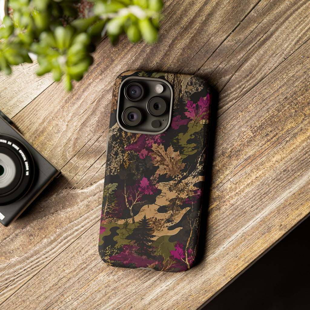 Camo Floral Tough Phone Case — Rugged Nature-Inspired Protection