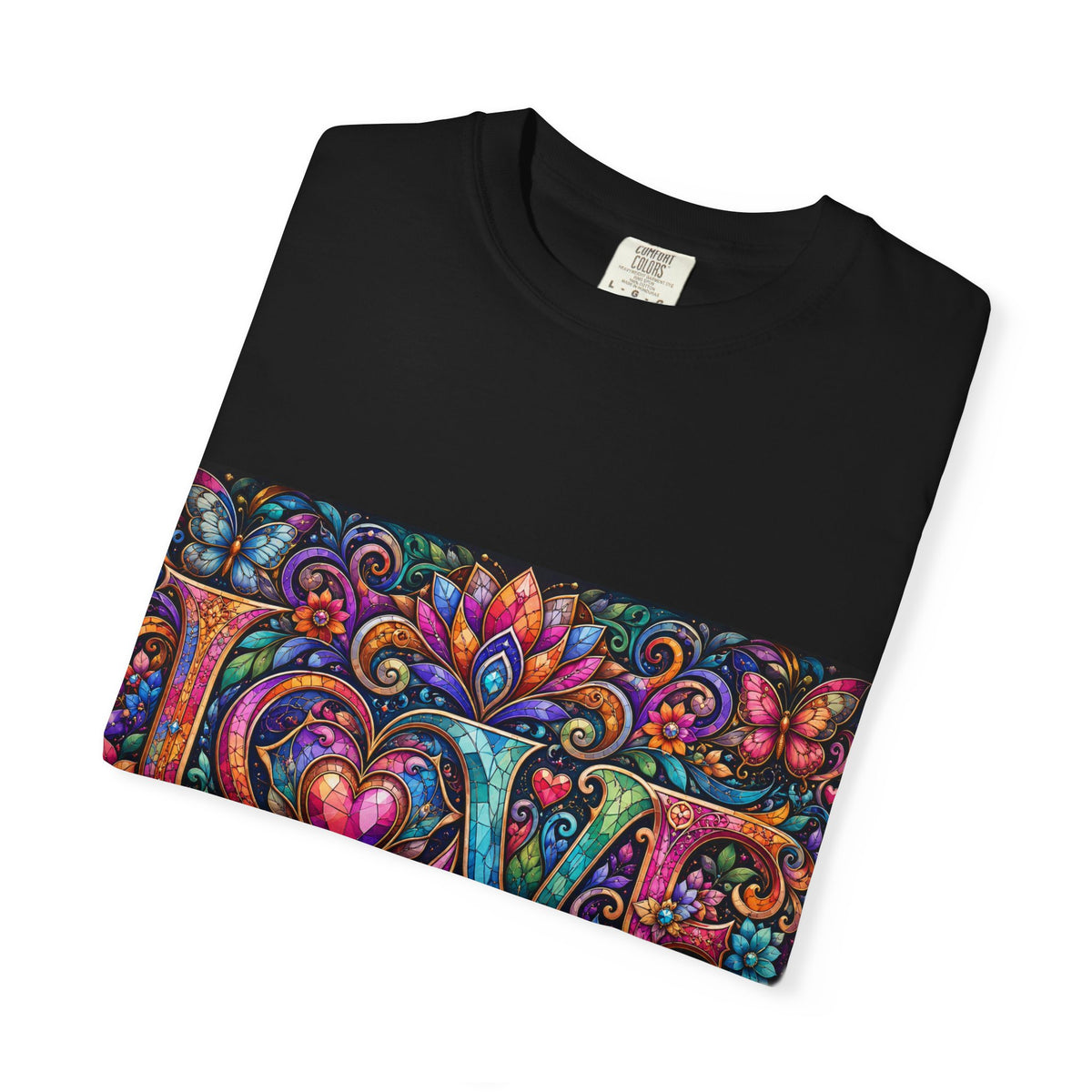 Floral Heart LOVE T-shirt | Colorful Psychedelic Typography