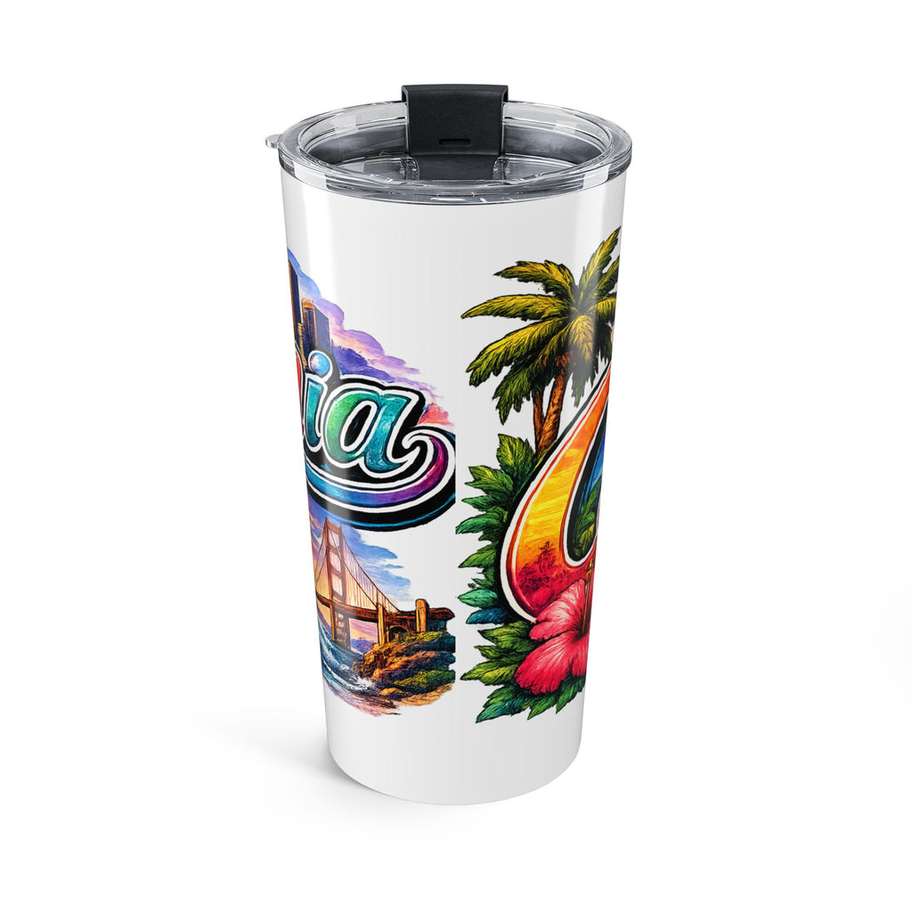 California Retro Postcard Tumbler 20oz | Beach Palm Golden Gate