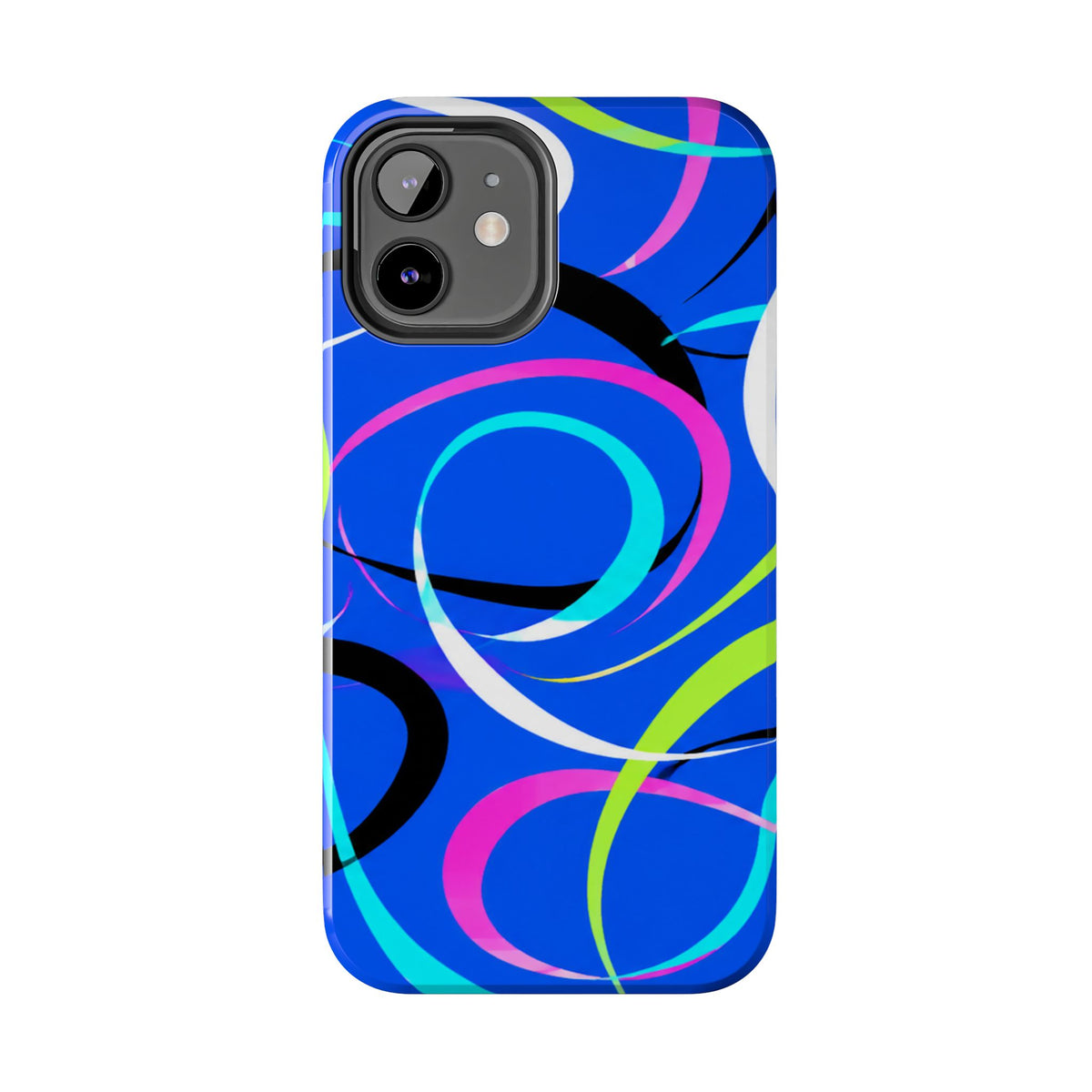 Tough Phone Case — Blue Abstract Swirl Protective Cover