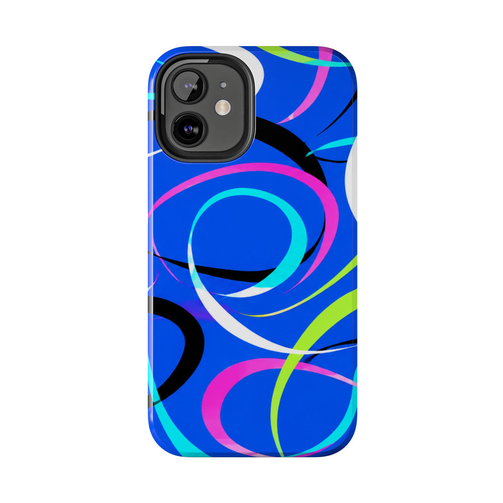 Tough Phone Case — Blue Abstract Swirl Protective Cover