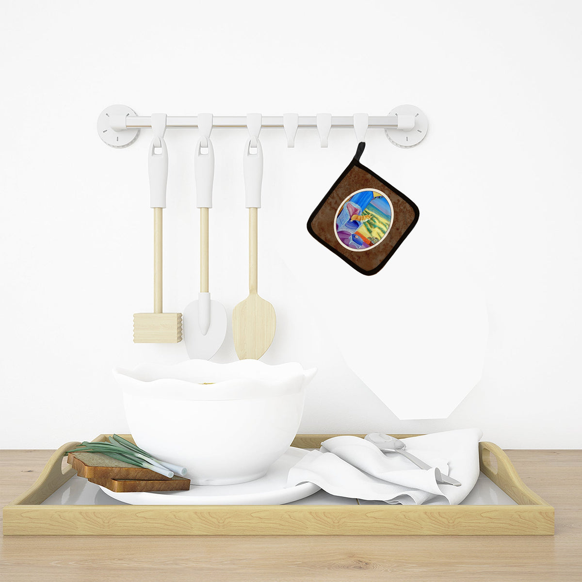 Corgi Pot Holder Set of 2 Heat Resistant Quilted Hot Pads 7.5 x 7.5 Inch, Insulated Kitchen Trivets for Cooking & Baking