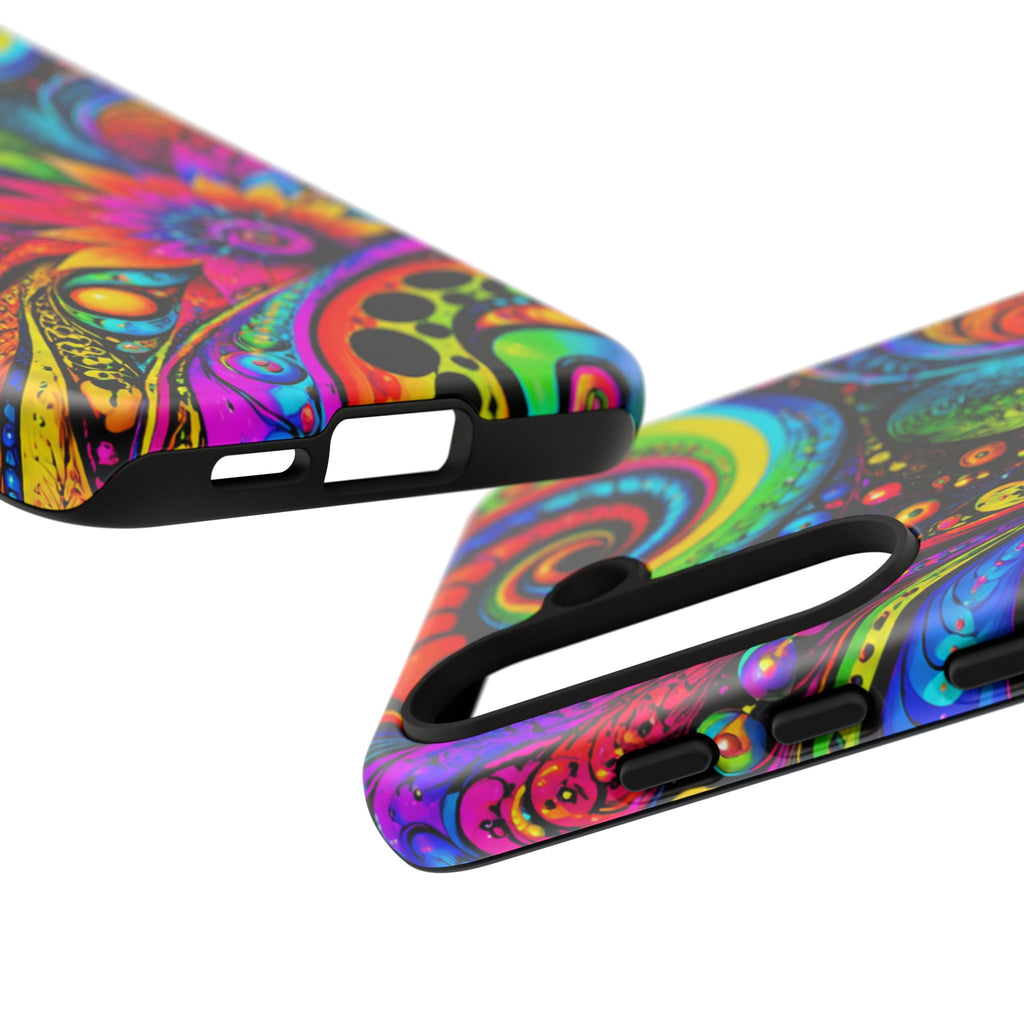 Psychedelic Floral Phone Case — Vibrant Swirl Tough Protective Cover