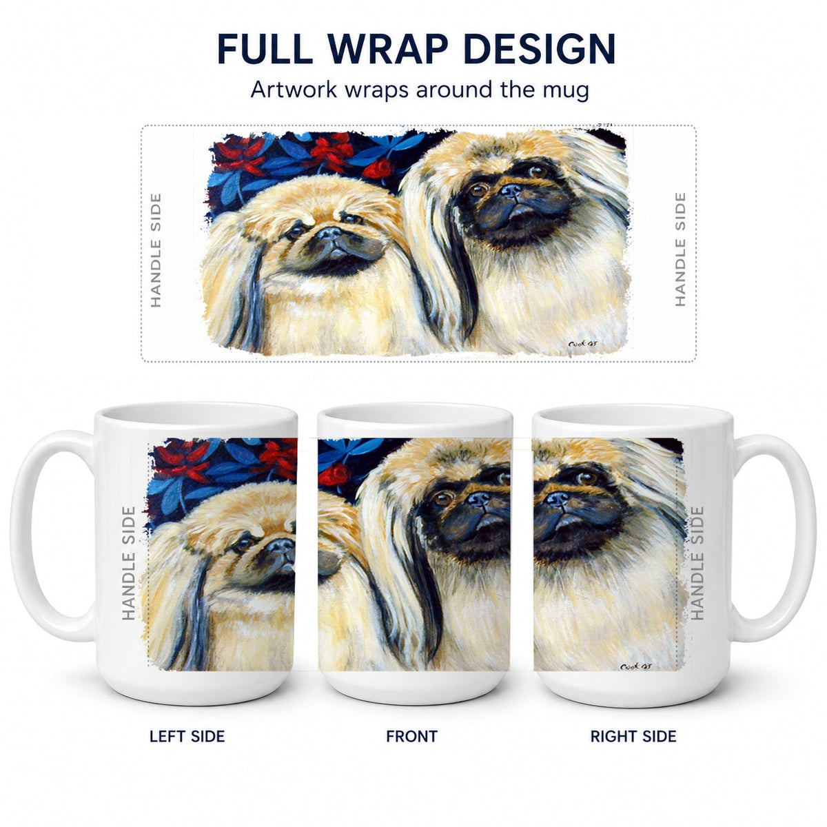 What a pair of Pekingese Ceramic Coffee Mug 15 oz Decorative Large C Handle Mug Cup for Tea, Cocoa Hot Chocolate