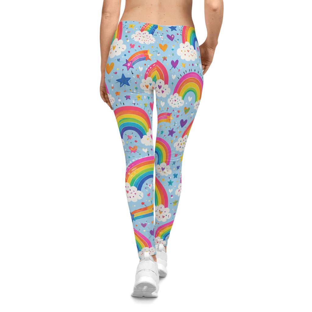 Rainbow Clouds Leggings | Cute Rainbow Print Leggings