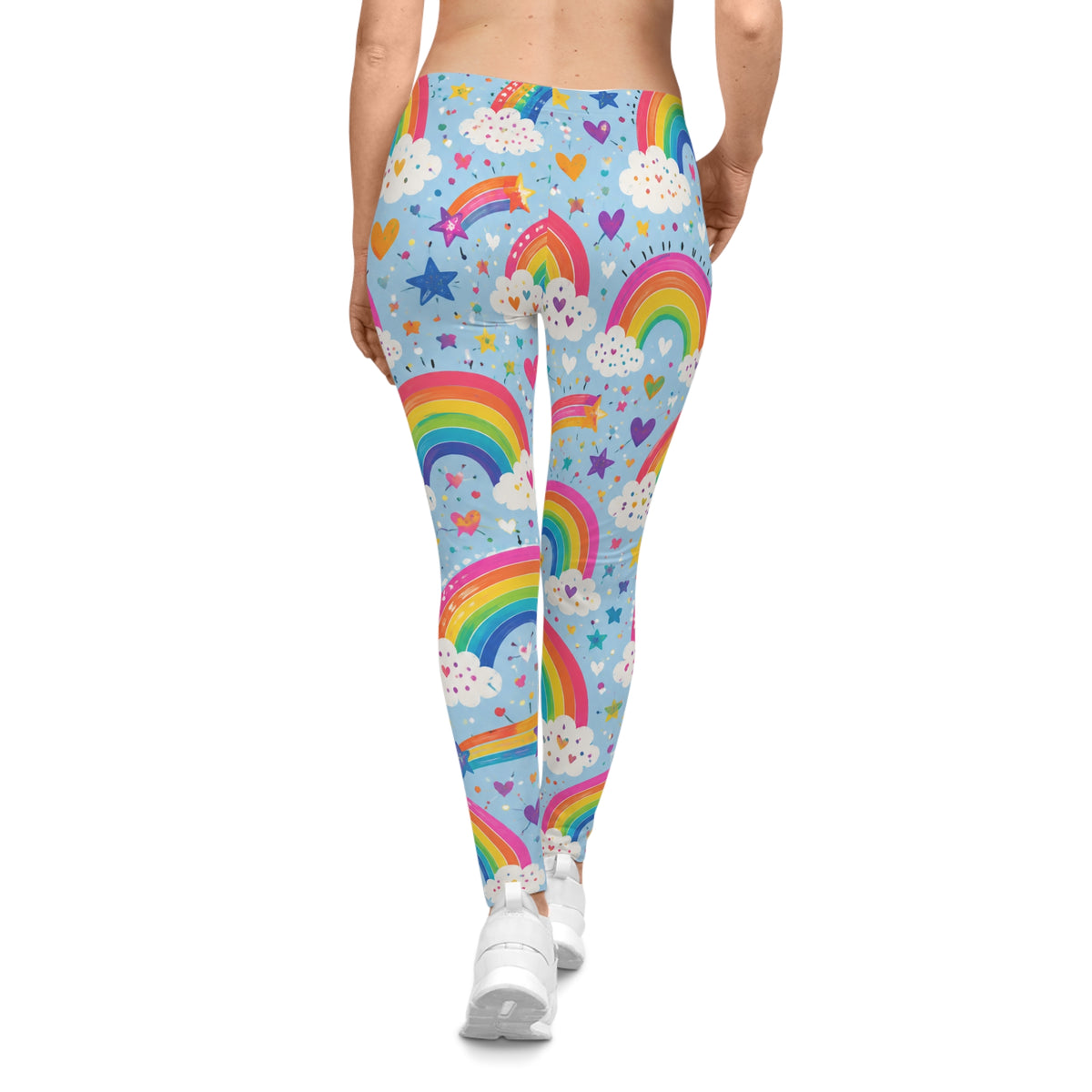 Rainbow Clouds Leggings | Cute Rainbow Print Leggings