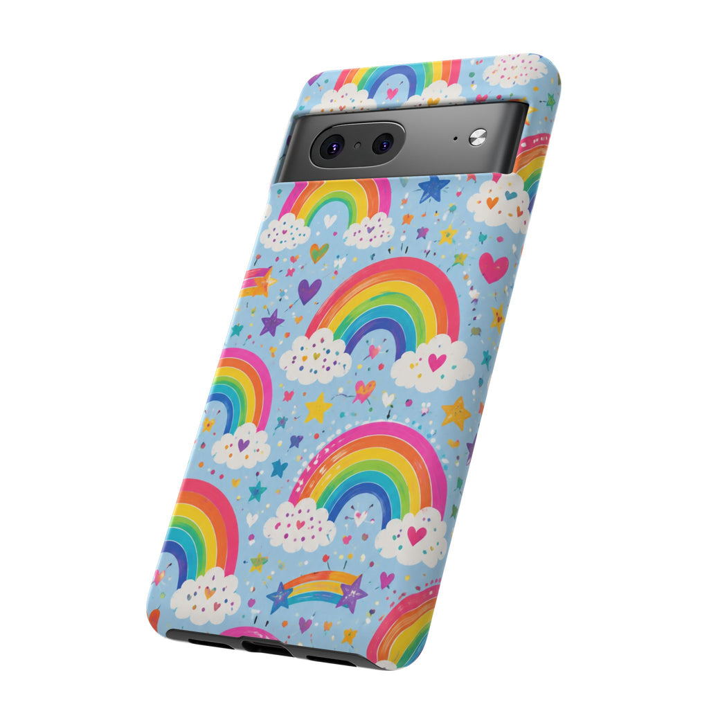 Rainbow Clouds Phone Case — Cute Pastel Rainbow Pattern Tough Case