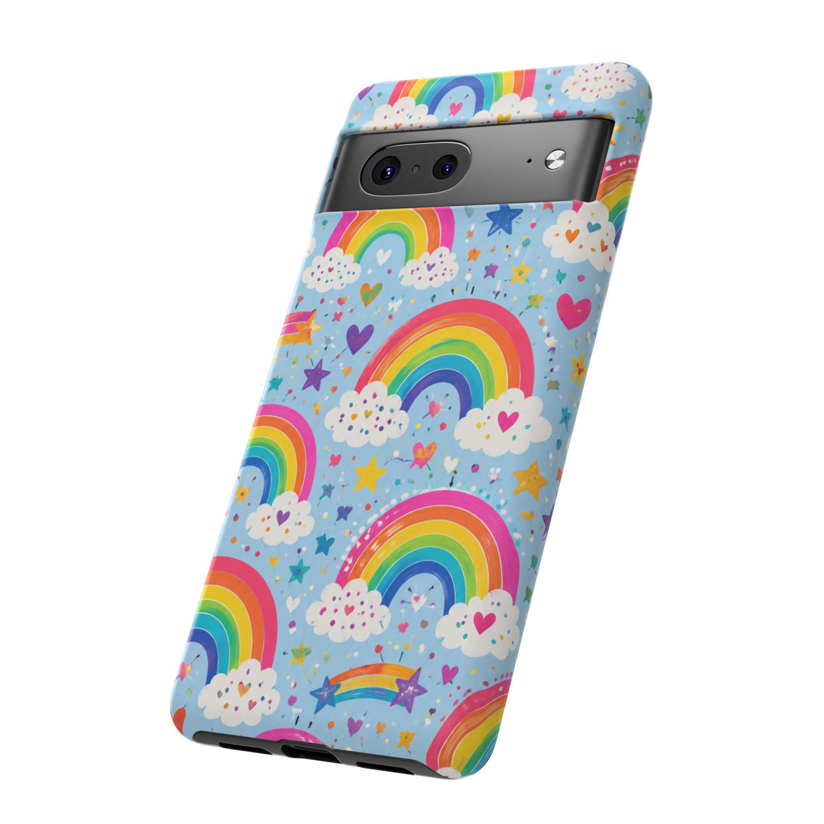Rainbow Clouds Phone Case — Cute Pastel Rainbow Pattern Tough Case