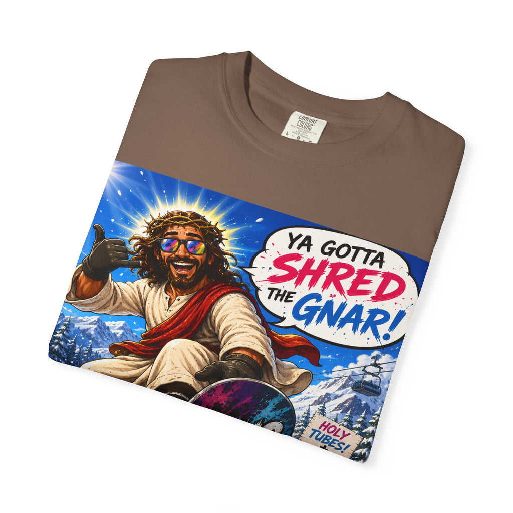 Jesus Skateboarding Shred the Gnar T-shirt | Christian Skateboard Design