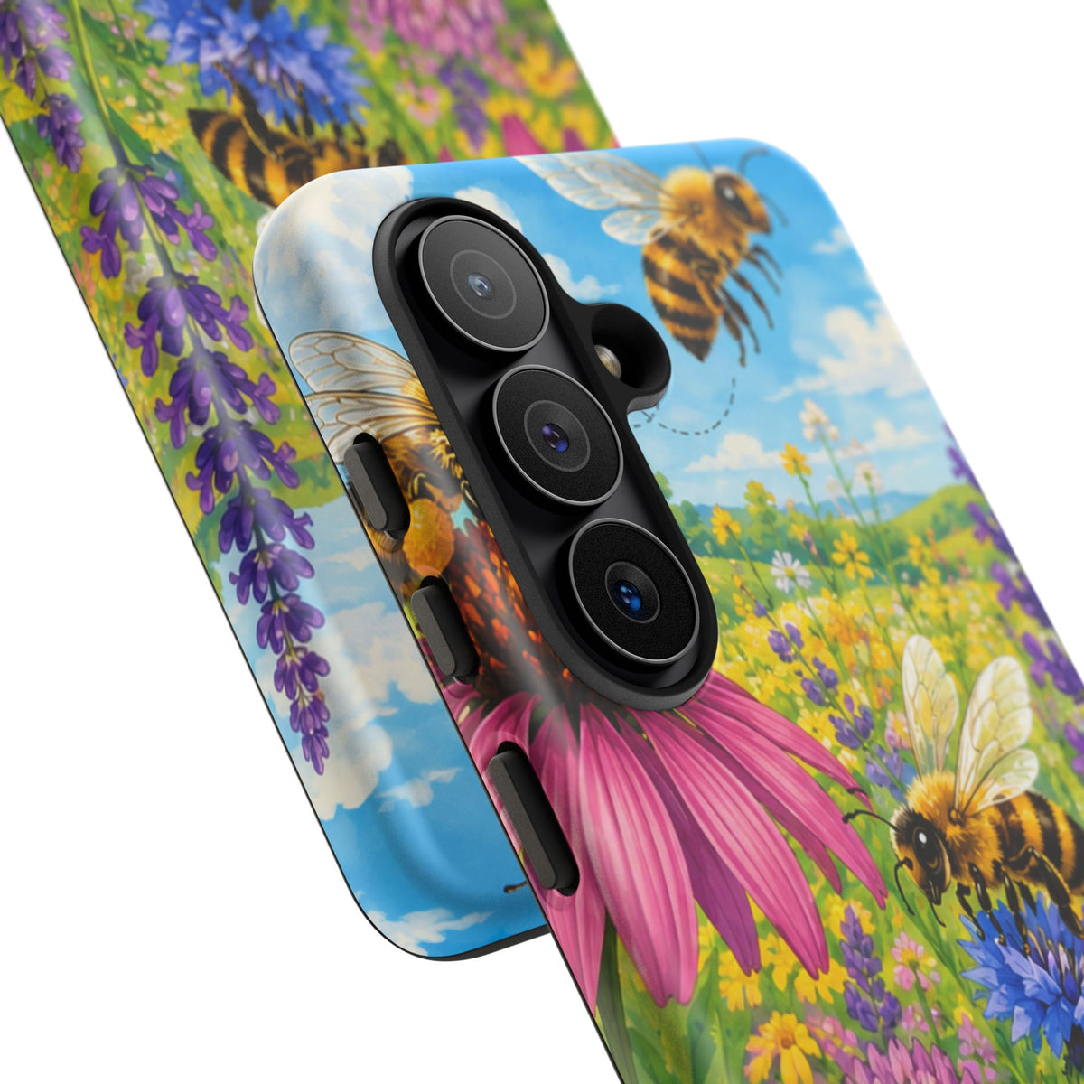 Bee Meadow Phone Case — Floral Honeybee Protective Cover