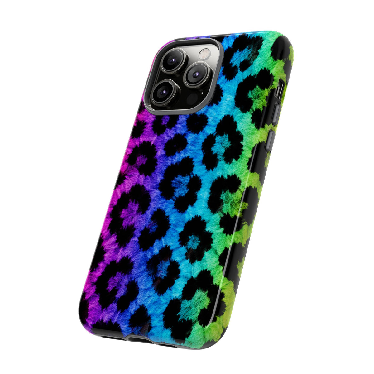 Neon Rainbow Leopard Tough Case – Colorful Animal Print Phone Cover