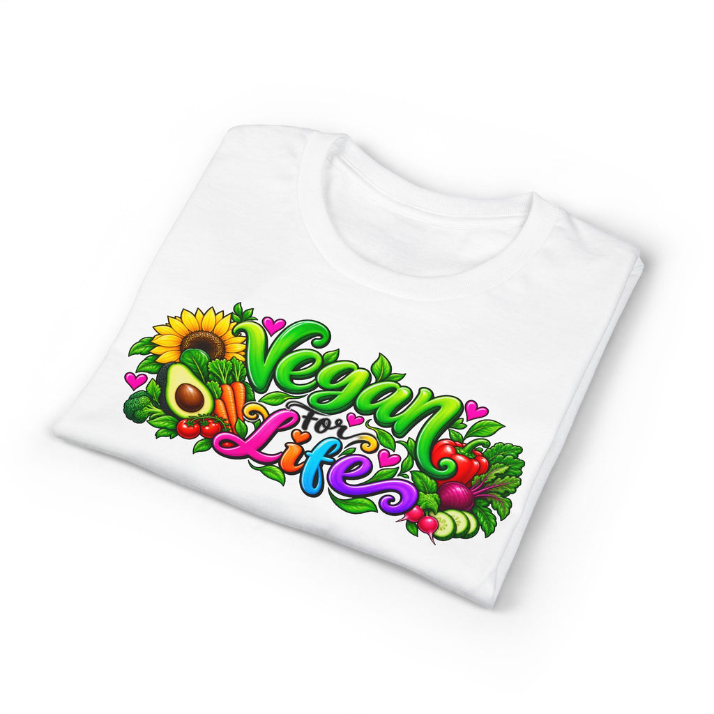Vegan Life T‑Shirt — Colorful Sunflower & Avocado Plant-Based Pride Tee