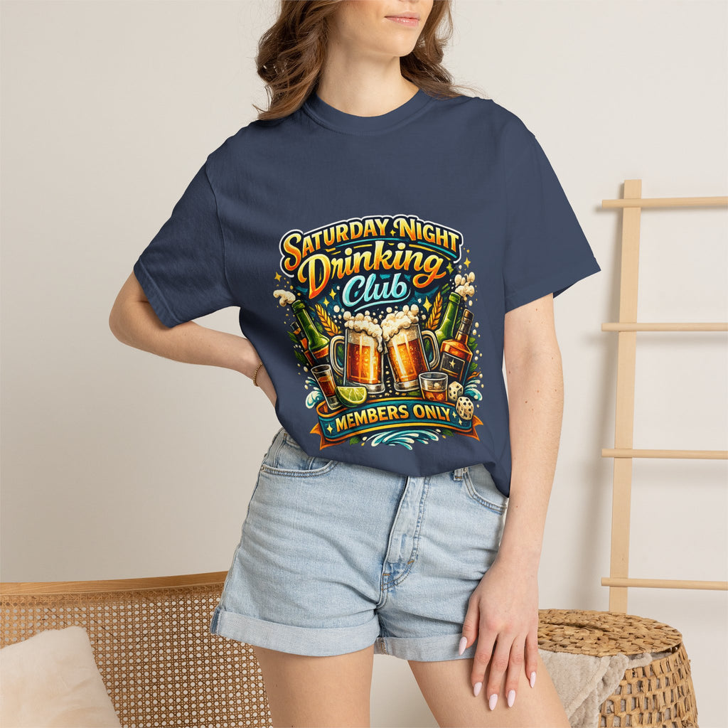 Saturday Night Drinking Club T-shirt | Beer Glasses, Bottles, Members Only