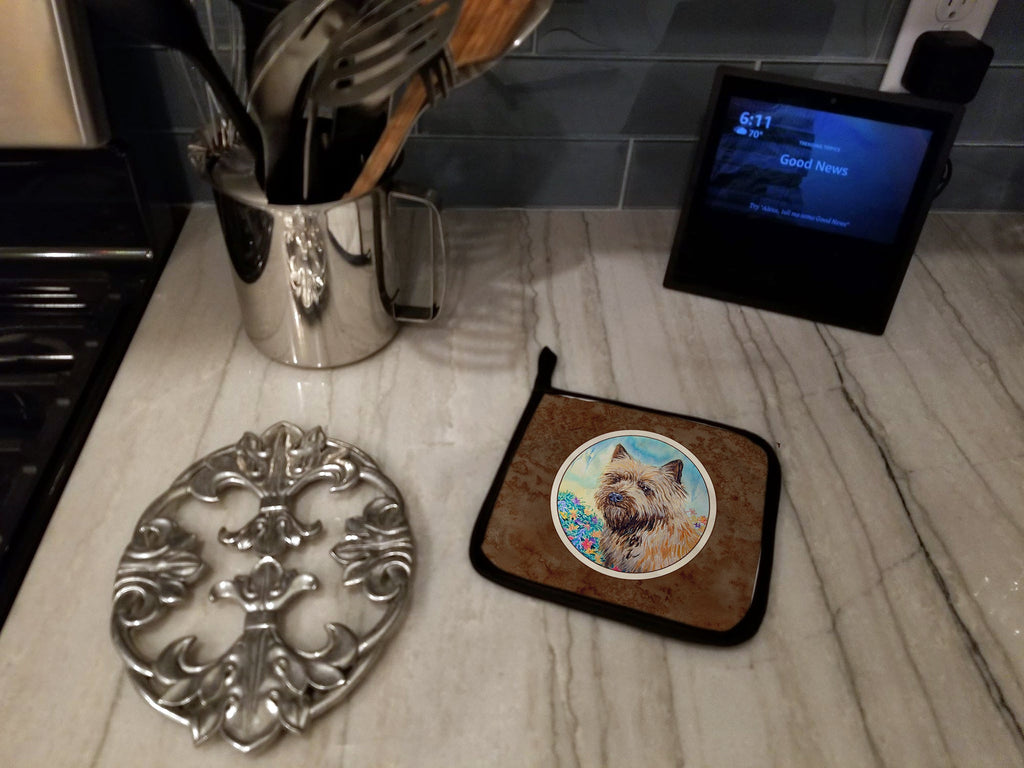 Cairn Terrier Pot Holder Set of 2 Heat Resistant Quilted Hot Pads 7.5 x 7.5 Inch, Insulated Kitchen Trivets for Cooking & Baking