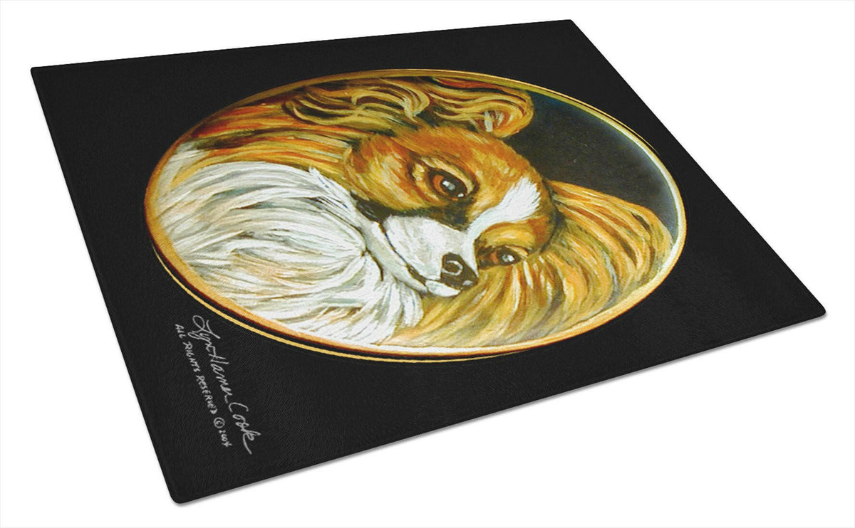 Papillon Cutting Board Tempered Glass Kitchen Cutting Surface, Heat Resistant Chopping, Non-Slip Feet, Food Prep & Serving