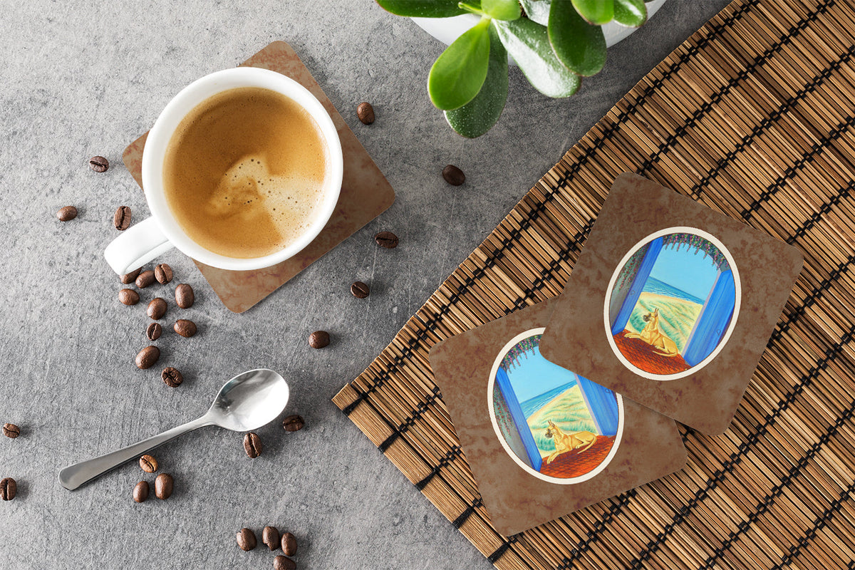 Great Dane Foam Coasters Set of 4 Cup Coasters for Indoor Outdoor, Tabletop Protection, Anti Slip, Mouse pad Material