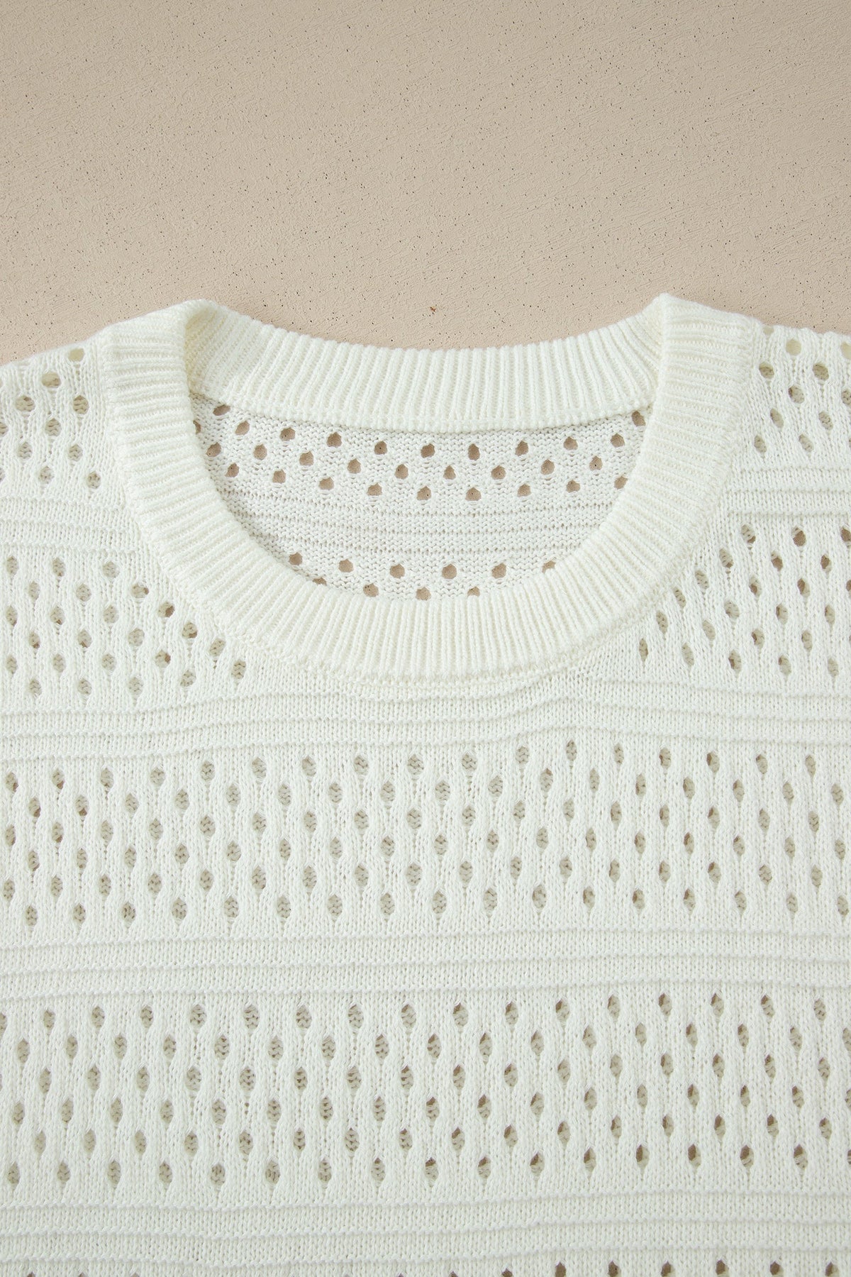 Plus Size Eyelet Hollow Out Dolman Knit Sweater